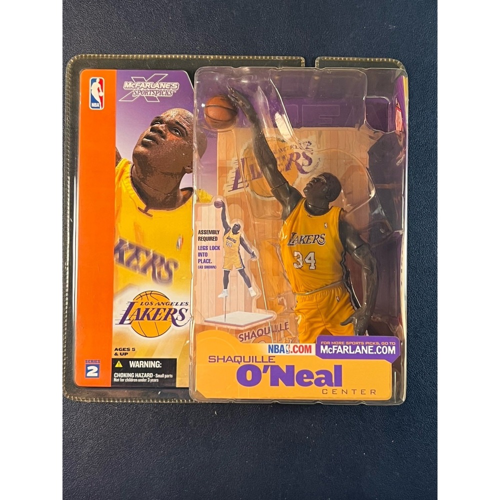 2002 McFarlane NBA Shaquille O'Neal LA Lakers Figure Yellow Shaq #34 Series 2 J1